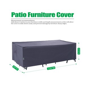 F&J Outdoors Premium Waterproof Outdoor Patio Rectangular Table Cover - Grey - 1 of 4