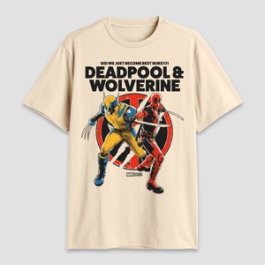 Men's Deadpool and Wolverine Short Sleeve Graphic T-Shirt - Beige - 1 of 3