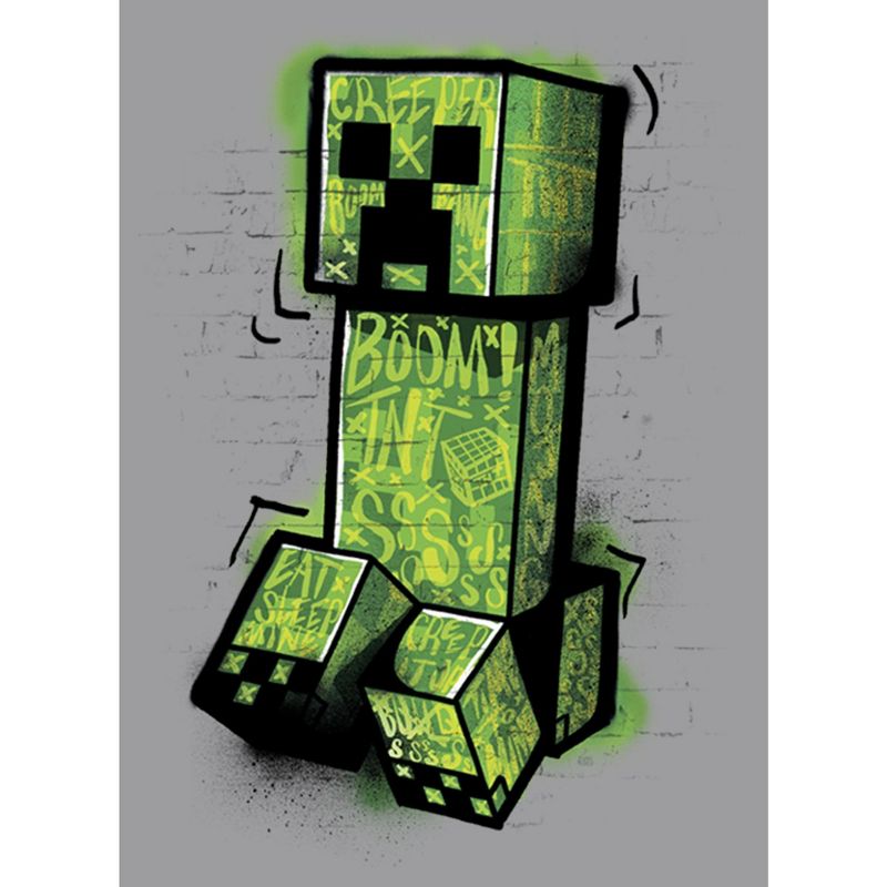 Boy's Minecraft Graffiti Creeper Pull Over Hoodie, 2 of 5