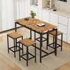 5-Piece Compact Dining Set Bar Table Set with Table and Stools, Modern, Industrial and Space-Saving for Dining Room and Breakfast Nook-ModernLuxe - 2 of 4