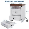 Nightstand with Charging Station, Wooden End Table with USB Ports & Power Outlets, 2 Drawer BedSide Table - 4 of 4