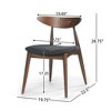 Lycvki Set of 2 Retro Rubberwood Chairs with Ergonomic Back & Plush Cushions, Walnut+Charcoal - 3 of 4