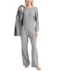MUK LUKS Women's Quilted Shacket 3 Piece Pajama Set - 2 of 2