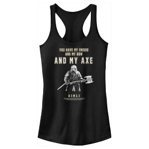 Juniors Womens Lord of the Rings Fellowship of the Ring Gimli You Have My Sword and My Bow and My Axe Racerback Tank Top - 1 of 4