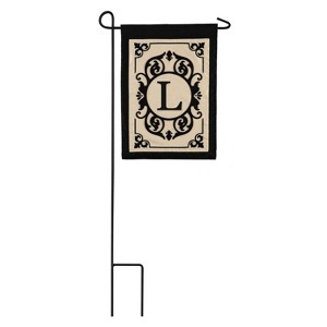 Evergreen Flag Cambridge Chic Letter L Monogram Applique Garden Flag - 12.5" Wide x 18" High - 1 of 4