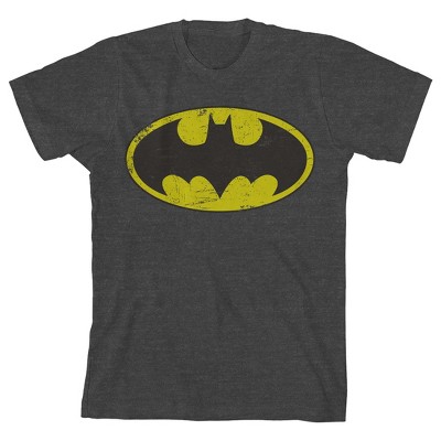 Batman Classic Logo Boy's Charcoal Heather T-shirt