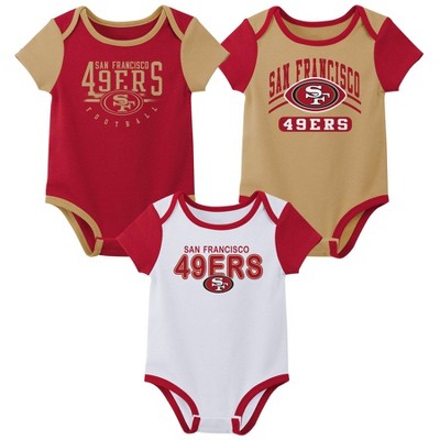 Image of NFL San Francisco 49ers Infant Boys' 3pk White Bodysuit - 0-3M