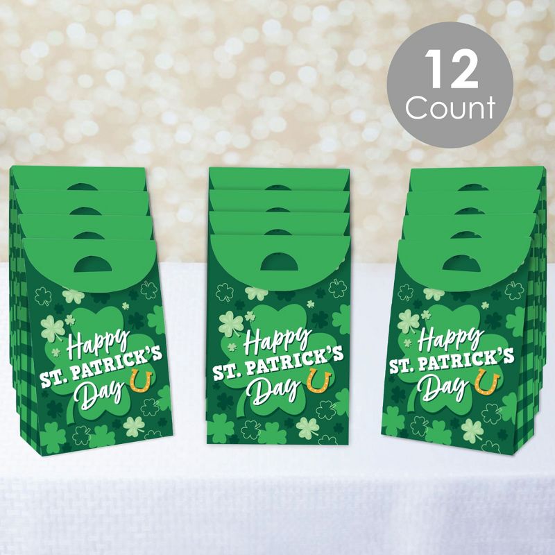 Big Dot of Happiness Shamrock St. Patrick's Day - Saint Paddy’s Day Gift Favor Bags - Party Goodie Boxes - Set of 12, 3 of 10