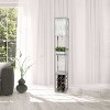 Etagere Organizer Storage Shelf Floor Lamp with Linen Shade - Simple Designs - 3 of 4