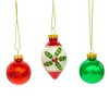 Kurt Adler Miniature Glass Ball and Finial Christmas Tree Ornament Set, Red and Green 1.5" (12-Count) - 2 of 2