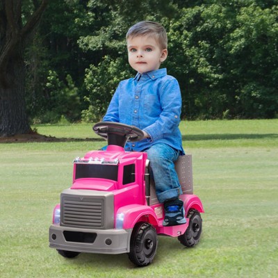 6V Ride-On Car for Kids Ages 3+ – All-Terrain Electric Toy Truck with 4.5Ah Rechargeable Battery, LED Lights, Built-in Music & Storage