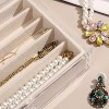 5-Drawer Necklace Organizer with Clear Lid, 25-Grid Dustproof Velvet Storage Tray for Pendants & Chains - 3 of 4