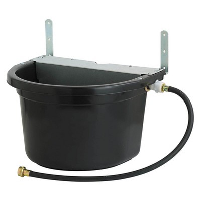 Little Giant FW16MTLBLACK 4 Gallon Capacity Automatic Float Controlled Waterer Animal Horse & Cattle Livestock Water Trough, Black