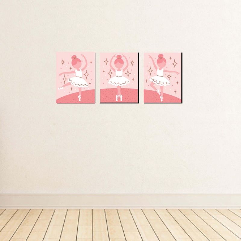 Big Dot of Happiness Tutu Cute Ballerina - Ballet Nursery Wall Art and Kids Room Decor - 7.5 x 10 inches - Set of 3 Prints, 3 of 8
