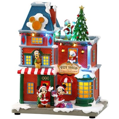 Disney Musical House Mickey and Friends Lighted Holiday Toy Shop Figurine