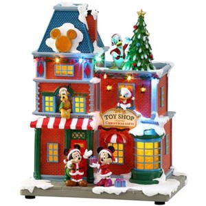 Disney Musical House Mickey and Friends Lighted Holiday Toy Shop Figurine - 1 of 4