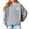 Simply Sage Market Be Kind Checkered Flowers Front And Back Sweatshirt - 3 of 4