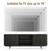 SEVOBAL TV Stands up to 75" TV with Storage Fluted Wood Living Room Media Console Entertainment Center with Cable Management, Black, 15.7"*63"*20.9" - 2 of 4