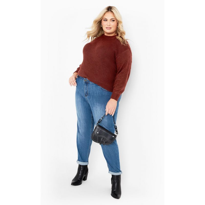 Women's Plus Size Paige Sweater - merlot | AVENUE, 2 of 8