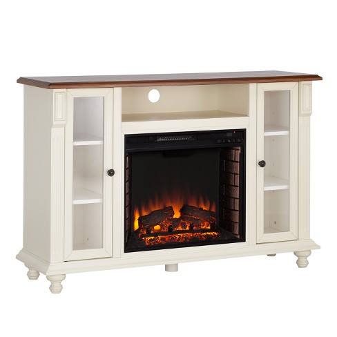 white electric fireplace wall mount