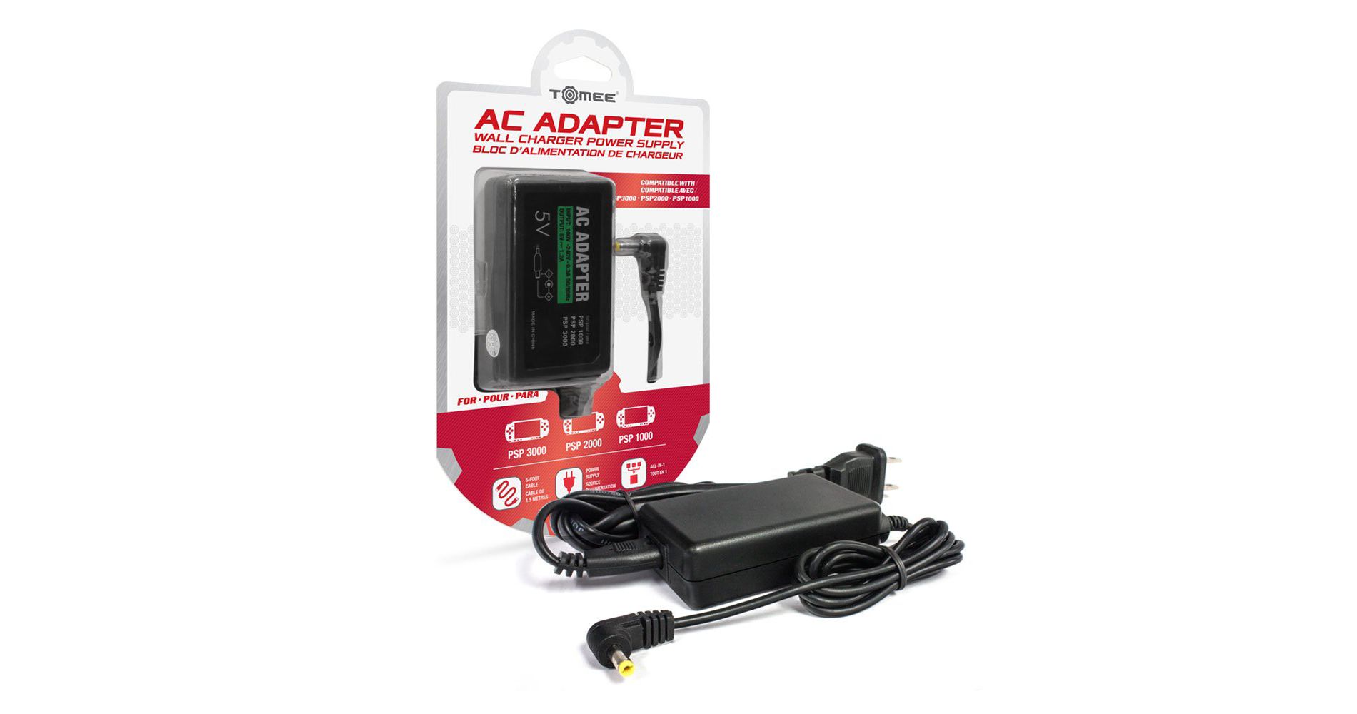 Tomee AC Adapter for PSP (3000, 2000, and 1000 Models)