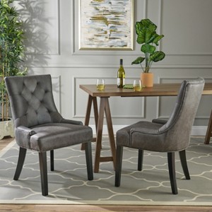 Set of 2 Hayden Traditional Microfiber Dining Chair - Christopher Knight Home - 1 of 4
