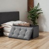 30" Ottoman Storage Bench, Ottoman with Storage, Footstool, Folding Bedroom Bench, Holds 660 lb - 3 of 4