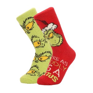 The Grinch You Are As Cuddly Womens Chenille Crew Sock - 1 of 4