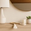 Modern Handcrafted Boho Wooden Beads with Soft Tassels - Rustic Decorative Accent Perfect for Bedroom, Bathroom, Coffee Table, and Shelf - 1" - 3 of 4