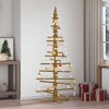 vidaXL Wooden Christmas Tree with Stand Brown 70.9" Solid pine wood - 2 of 4