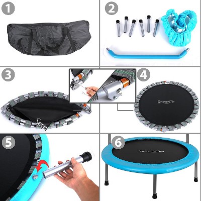 36-Inch Blue Springless Kids' Trampoline with Handlebar