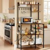 GDFStudio Elenor 32" Rustic Adjustable Feet Bakers Rack with 3 Outlets and 2 Ports - 2 of 4