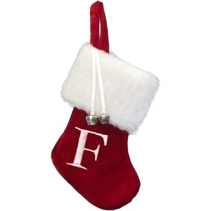 Kurt Adler Monogrammed “F” Miniature Christmas Stocking, 7" - 1 of 1
