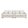 NicBex 114" Modern Cloud Couch with Charging Console,Sleeper Sofa with 2 Cup Holders & USB Ports,Linen Sofas for Living Room,Apartment - 2 of 4