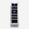 Yeego 12" 17-Bottle Dual Zone Wine Cooler, Tempered Glass Door w/Lock, Built-in/Freestanding - 2 of 4