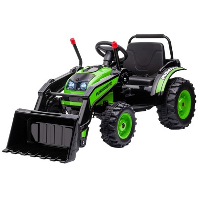 Green 6V Kids Ride-On Tractor with Adjustable Bucket