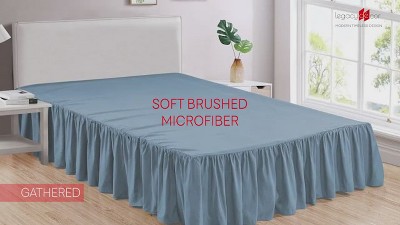 Full Size Beige Polyester Tiered Ruffle Bed Skirt