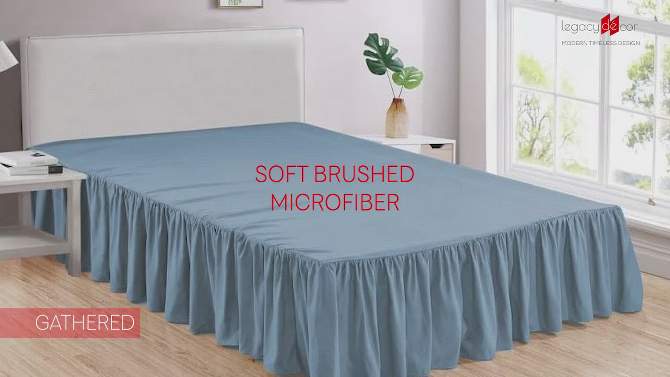 Legacy Decor  Warp-Around Bed Skirt Dust Ruffle 100% Brushed Microfiber with 14 Inches Drop, 2 of 3, play video