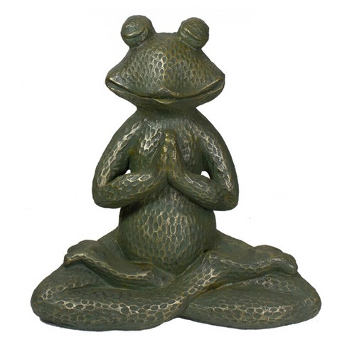 Northlight 14 Gold Verdigris Yoga Frog Outdoor Garden Statue : Target