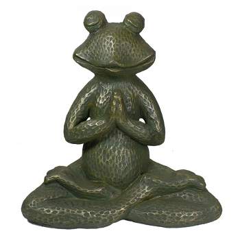 Northlight 14" Gold Verdigris Yoga Frog Outdoor Garden Statue