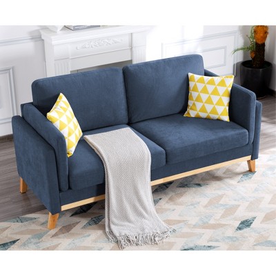 DOMETOUR 72.4" Morden Sofa with 2 Pillows, Classic Style Loveseat for Living Room Bedroom