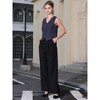 INSPIRE CHIC Women's Linen Sleeveless Button Down V Neck Waistcoat Vest - 3 of 4