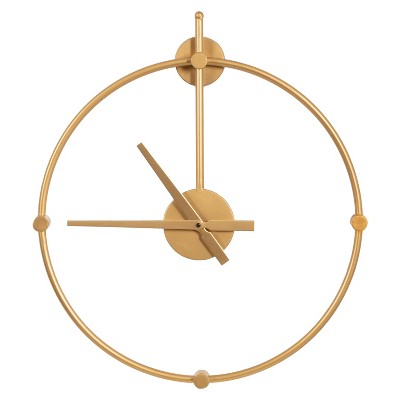 Lidor Gold Minimalist Iron Wall Clock, 22 x 25 Inch