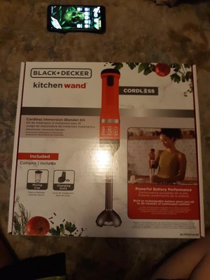 Black & Decker BCKM1011K10 Kitchen Wand Variable Speed Lithium-Ion Cordless Black Immersion Blender Kit