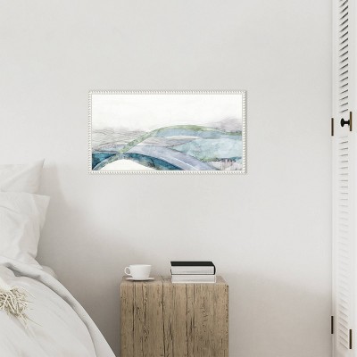 Way of Water Abstract Landscape Canvas Art with White Floater Frame