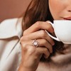 EVERLY JEWELRY | Rose Plated Sterling Silver 2 3/5 CT TGW White Topaz Interlaced Floral Interlaced Swirl Ring - 4 of 4