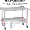 Stainless Steel Prep and Work Table with Backsplash , Commercial Heavy Duty Adjustable Under Shelf, Durable and Perfect for Kitchen, and Business Use - 2 of 4