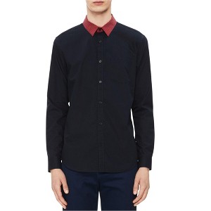 Calvin Klein Mens Striped Collar Button Down Dress Shirt - 1 of 1