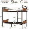 Homhougo Bunk Bed Twin Over Twin with Ladder and High Guardrail, Twin Size Convertible Metal Bunk Beds for Kids/Teens/Adults, Easy Assembly, Brown - 3 of 4