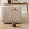 Uttermost Verlin Drink Table-Brass Plated Metal with Striking Marble Foot and Top - 2 of 4